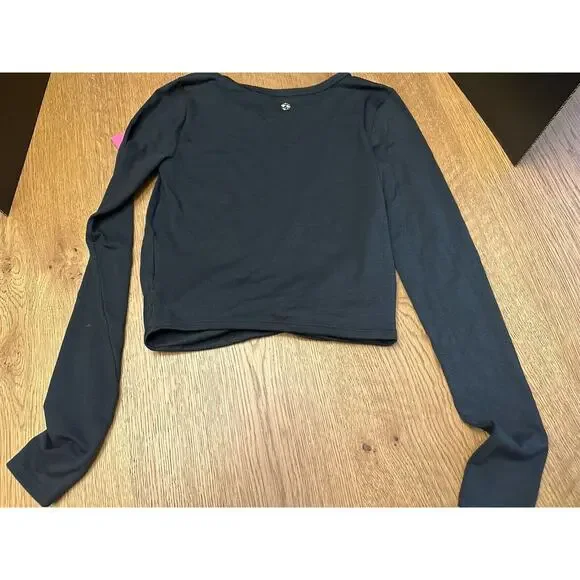 NWT Lilly Pulitzer Luxletic Greer Cropped Top Women's Size XXS in Onyx Black - Picture 7 of 9